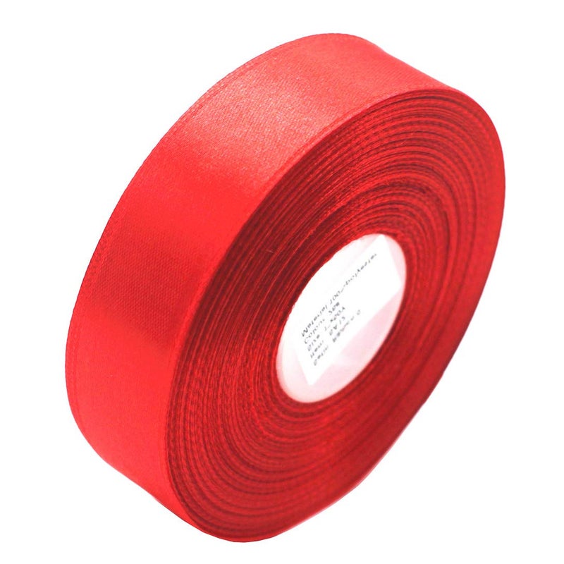 SWTOOL 1" Single Face Satin Ribbon 50 Yards Roll for Wedding Details, Sewing Projects, Gift Wrapping, Invitation Embellishments and Crafting Projects Etc (Red) - Image 1